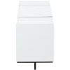[VIDEO provided] ON-TREND White & Black Contemporary Rectangle Design TV Stand, Unique Style TV Console Table for TVs Up to 80'', Modern TV Cabinet wi