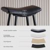 Counter Height Bar Stool Set of 2 for Dining Room Kitchen Counter Island, PU Upholstered Breakfast Stools With Footrest,Black