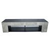 TV Stand for 32-60 Inch TVs Modern Low Profile Black+Stone Grey Entertainment Center with LED Lights 57 Inch Small TV Console Media Table with Glass S
