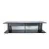 TV Stand for 32-60 Inch TVs Modern Low Profile Black+Stone Grey Entertainment Center with LED Lights 57 Inch Small TV Console Media Table with Glass S