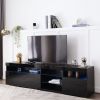 Modern Design TV Stands for TVs up to 80'', LED Light Entertainment Center, Media Console with Multi-Functional Storage, TV cabinet for Living room,Be