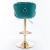 A&A Furniture,Swivel Bar Stools Set of 2, Velvet Counter Height Adjustable Barstools, Dining Bar Chairs Upholstered Modern Bar Stool for Kitchen Islan