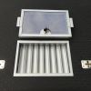 INO Design 96" Oval Dark Knight Black Felt Poker Table with Metal Chip Tray Steel Drop Box