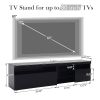 Modern Design TV Stands for TVs up to 80'', LED Light Entertainment Center, Media Console with Multi-Functional Storage, TV cabinet for Living room,Be