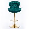 A&A Furniture,Swivel Bar Stools Set of 2, Velvet Counter Height Adjustable Barstools, Dining Bar Chairs Upholstered Modern Bar Stool for Kitchen Islan