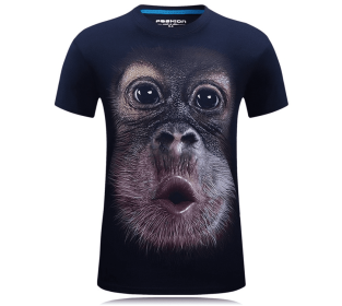 3D Gorilla Men's T-Shirt (Option: Blue-XL)