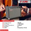 Electric Guitar Amplifier 40W Solid State Mini Bass Amp w 8' 4-Ohm Speaker EQ Controls Drive Delay ¬º' Microphone Input Aux in & Headphone Jack for St