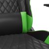 Massage Gaming Chair with Footrest Black&Green Faux Leather